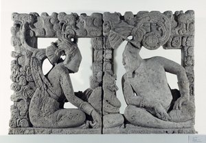 Parte trasera de un trono, de Usumacinta, de la Colección Saenz, Puebla, México, Período Clásico Tardío (600-900 d.C.)